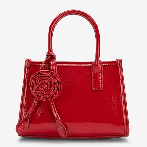 Túi mini xách tay nhấn charm hoa hồng - TOT 0227 - Màu đỏ