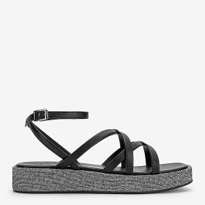 Giày gladiator flatform sandals - SDK 0353 - Màu đen