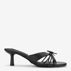Guốc mules mũi tròn phối nơ - GNN 0239 - Màu đen