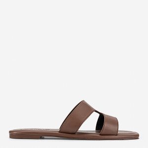 Dép quai ngang cut-out thanh lịch - DXP 0221 - Màu nâu