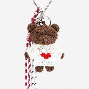 Charm gấu nâu họa tiết trái tim - CHM 0065 - Màu nâu