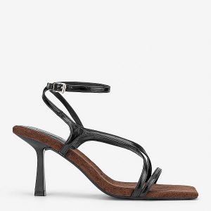 Giày sandals gót nhọn quai strappy - SDN 0858 - Màu đen